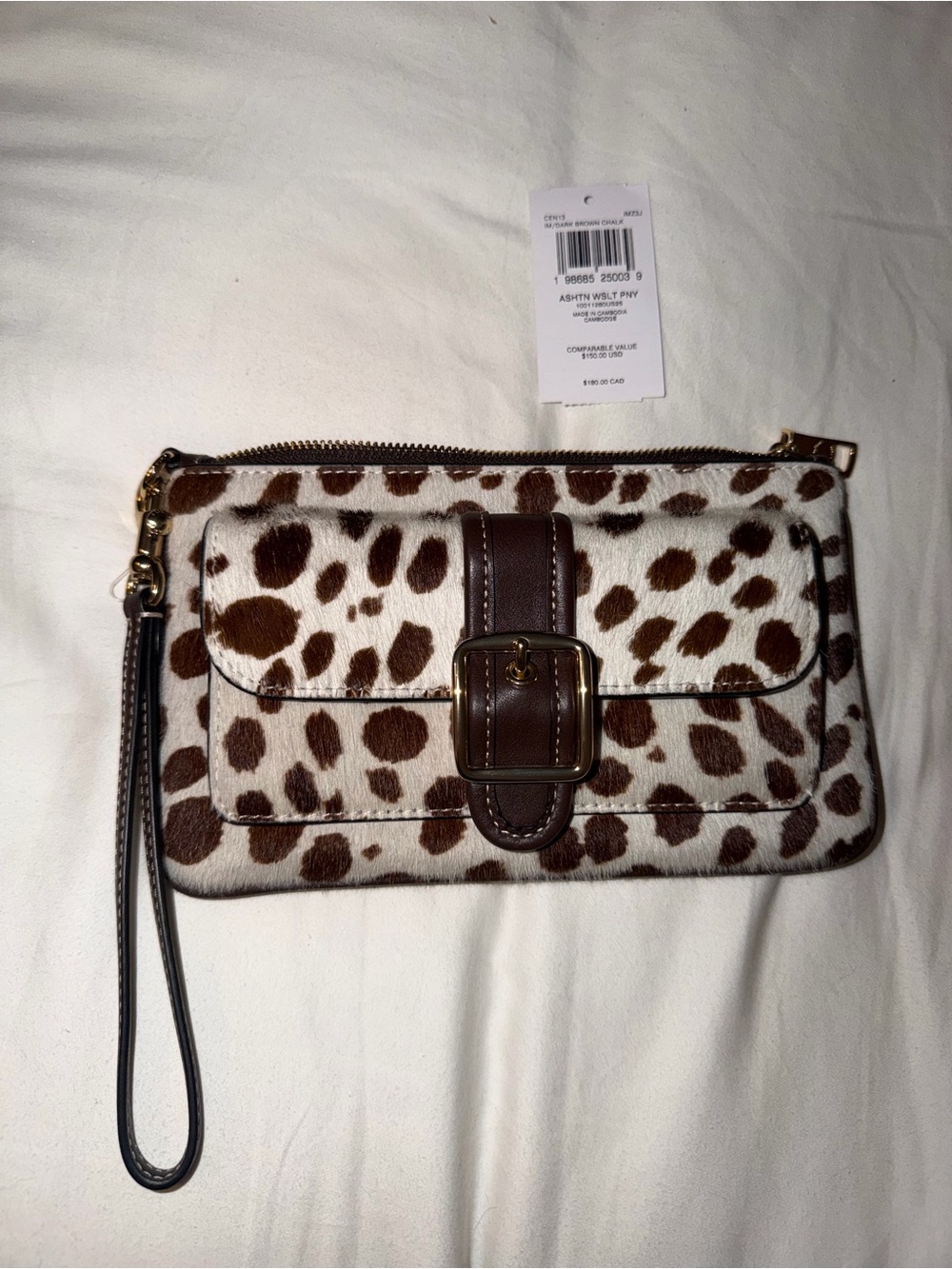 Pony hair Coach Wristlet